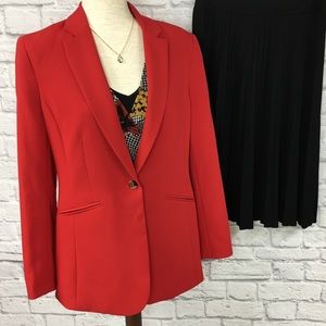 Worthington one button blazer with lapel, red, S